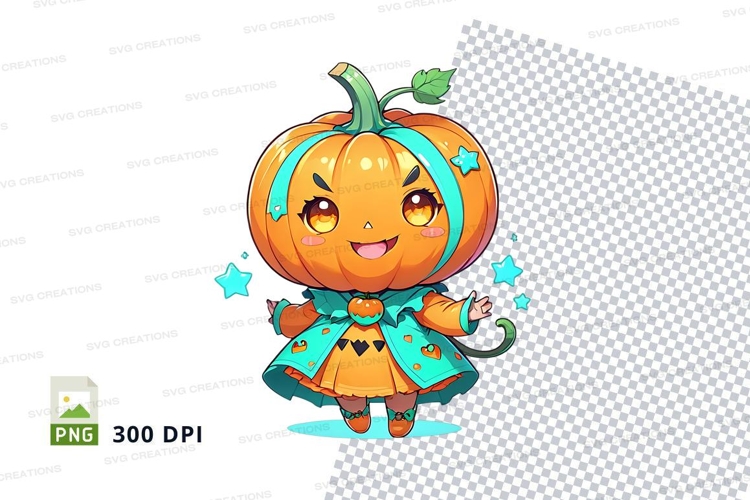 Cute pumpkin character clipart png