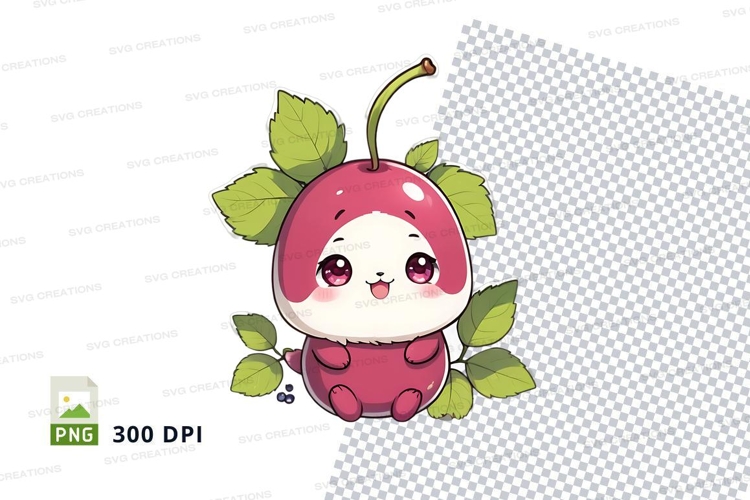 Cartoon cherry character clipart png