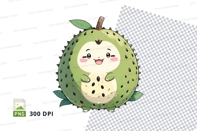 Cute cherimoya fruit clipart png