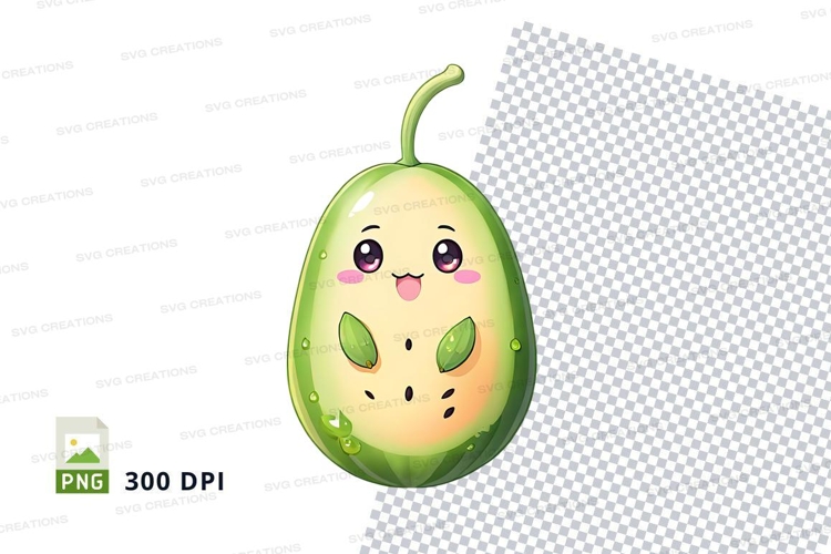 Cartoon avocado character png