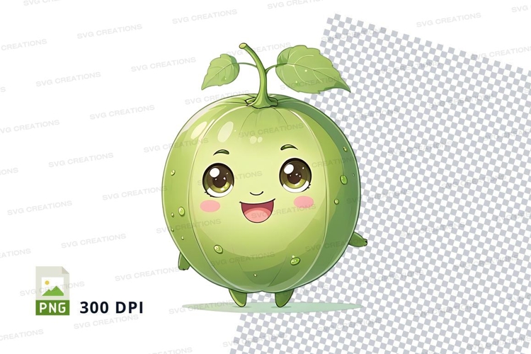 Cartoon green apple clipart png