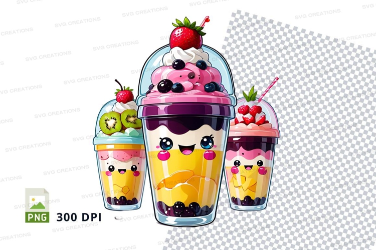 Clipart png - colorful smoothie mockup with fruits