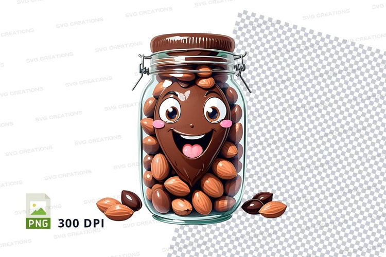 Jar of almonds mockup