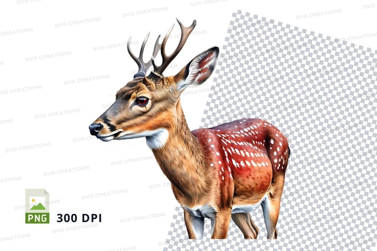 Male deer clipart isolated transparent background wildlife i