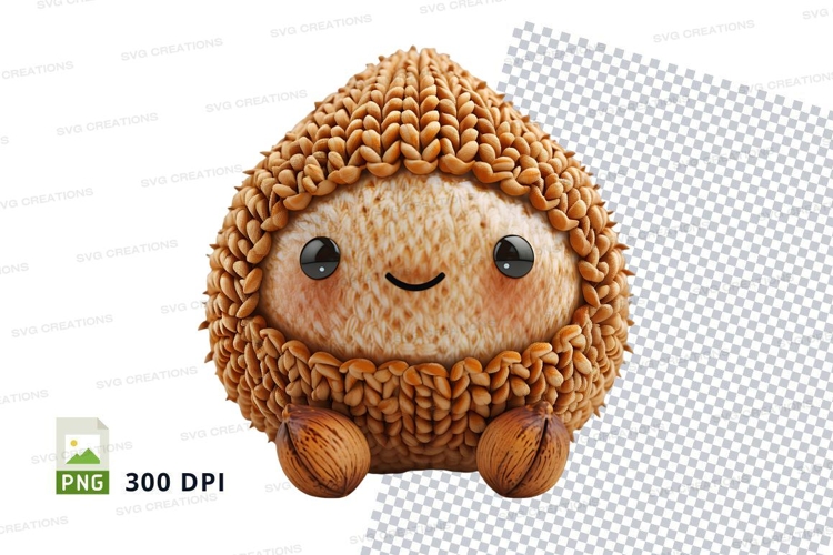 Cute knitted hedgehog clipart PNG high resolution 300 DPI