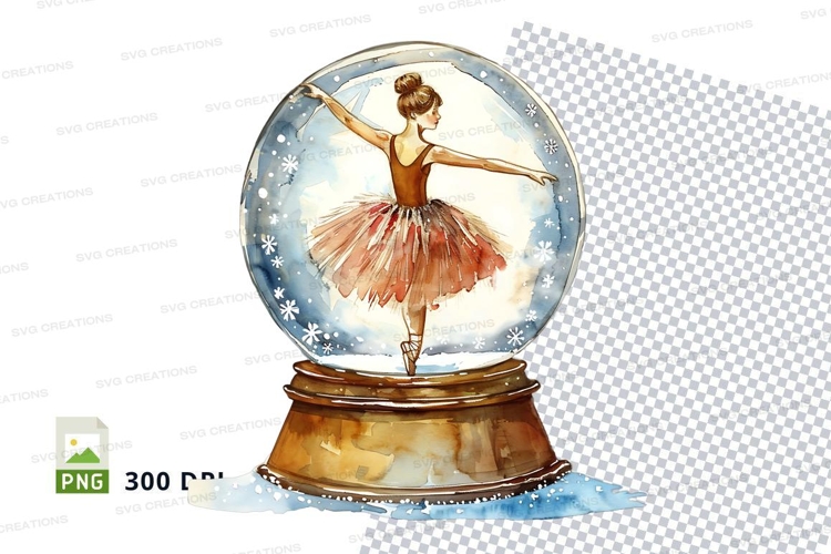 Ballerina in snow globe clipart transparent PNG winter dance