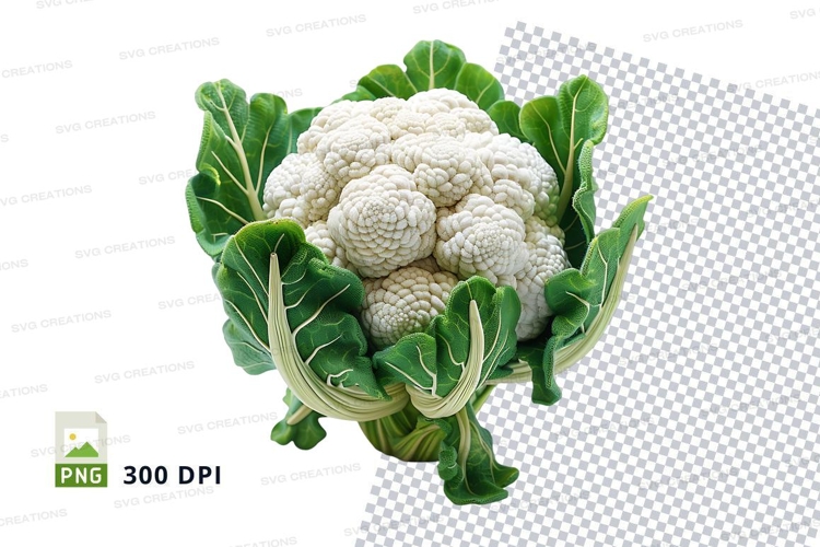 Fresh whole cauliflower clipart PNG transparent background