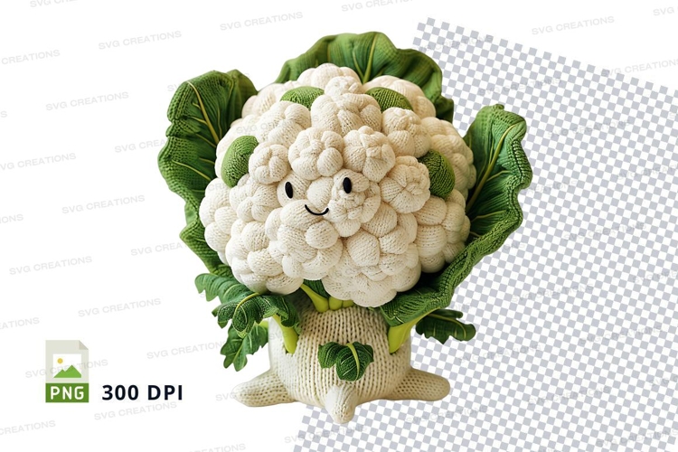 Cute cauliflower cartoon clipart PNG high resolution