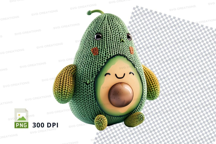 Cute avocado clipart smiling happy green food character png