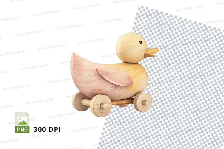 Pink rubber duck toy on white checkered cloth background