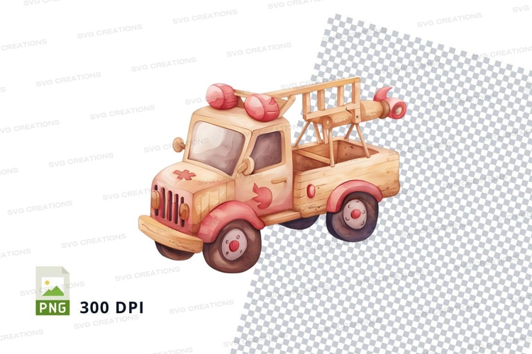 Vintage pink cupcake food truck clipart transparent PNG
