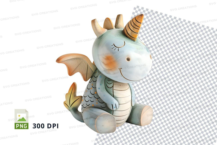 Cute blue dragon plush toy sitting isolated on white backgro