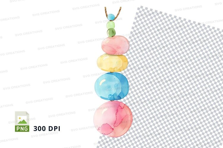 Colorful hanging paper hearts clipart transparent PNG 300 DP example image 1