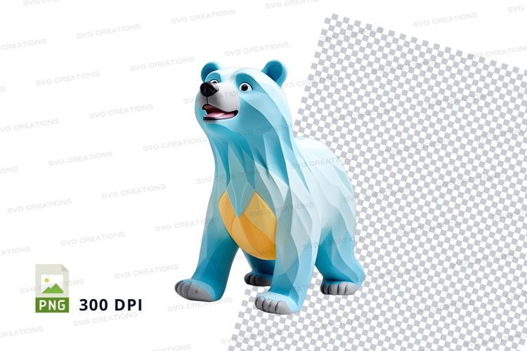 Blue cartoon polar bear plush toy clipart transparent PNG
