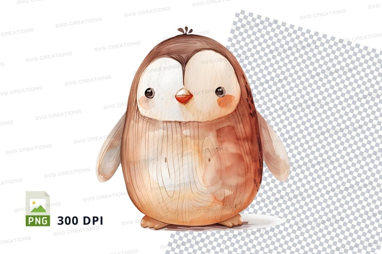 Cute cartoon penguin clipart isolated on white background