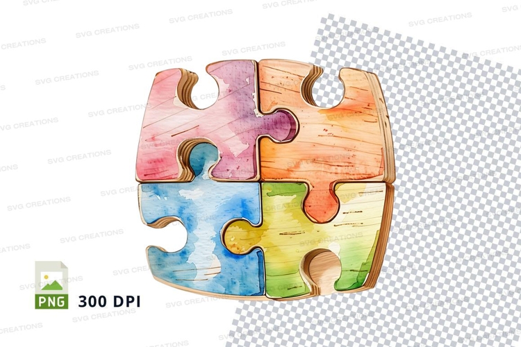 Colorful wooden puzzle cube clipart transparent background P