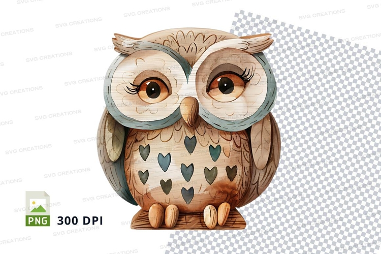 Cute Owl Clipart PNG Transparent Background Love Hearts