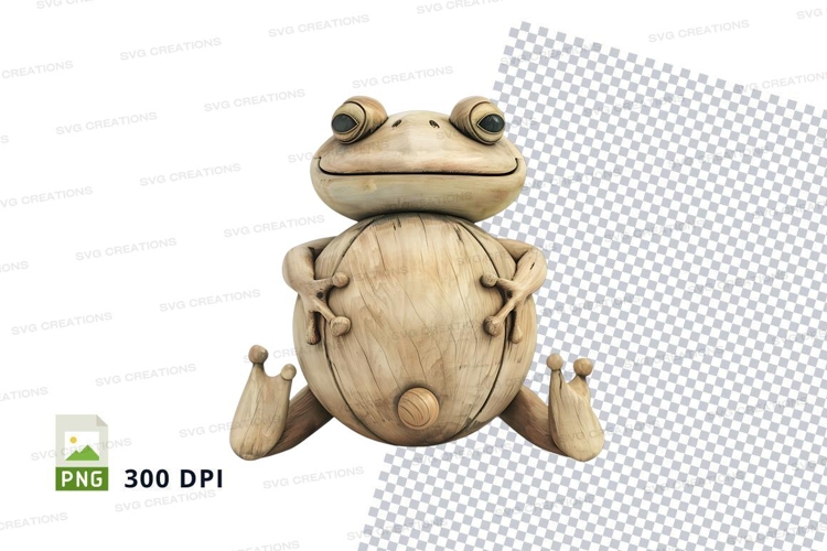 Cute cartoon frog clipart sitting isolated transparent PNG