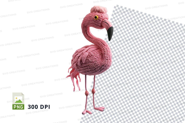 Pink flamingo clipart isolated transparent background vector