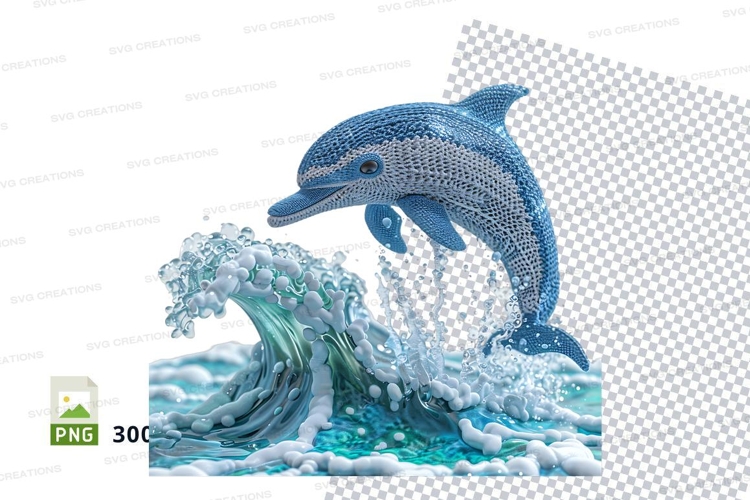 Jumping dolphin clipart PNG ocean wave splash vector illustr