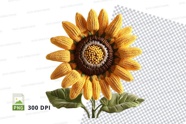 Bright yellow sunflower clipart PNG high resolution isolated