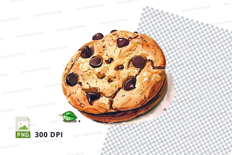 Chocolate chip cookie clipart PNG transparent background des