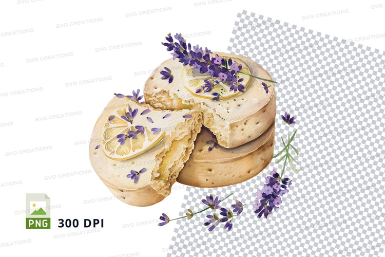 Lavender butter slices clipart transparent background floral