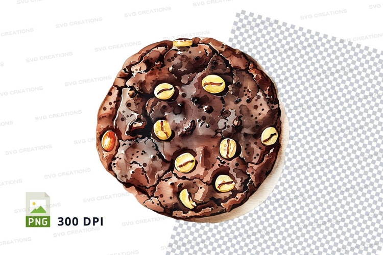 Chocolate chip cookie isolated clipart png transparent backg