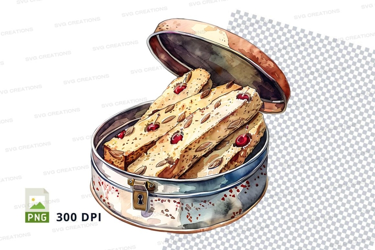 Biscuit tin clipart png crispy cookies dessert food illustra