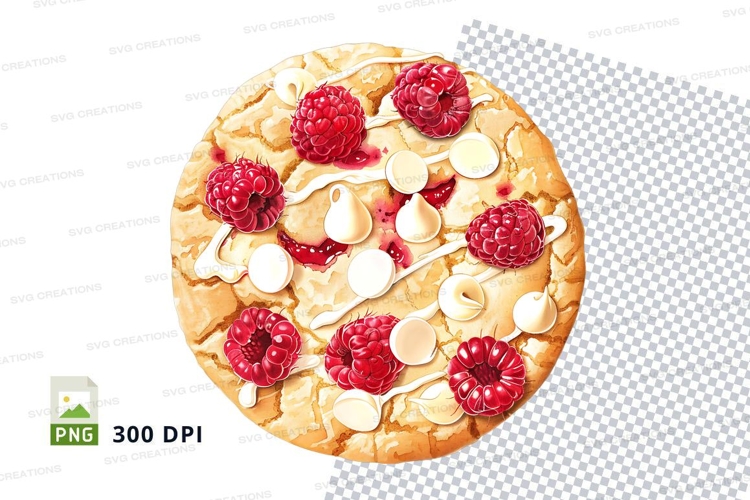 Fresh berry banana pizza clipart transparent PNG high detail