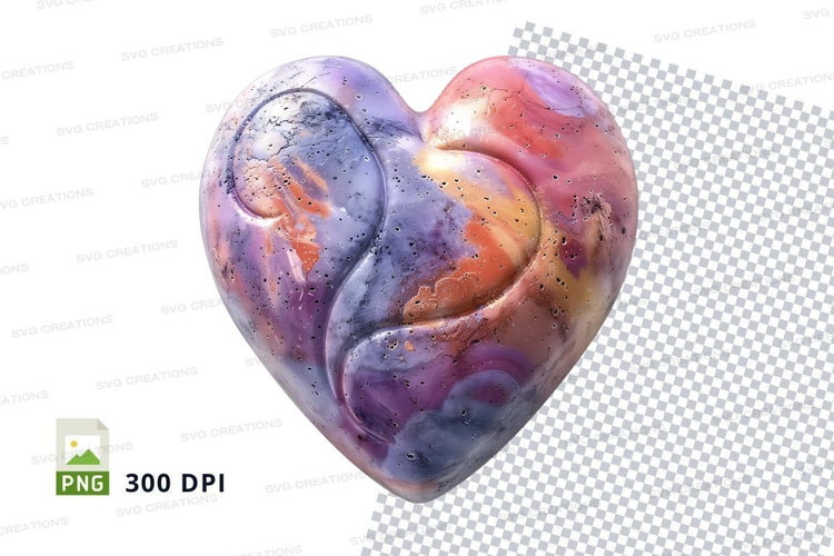 Colorful abstract heart clipart PNG 300 DPI love symbol