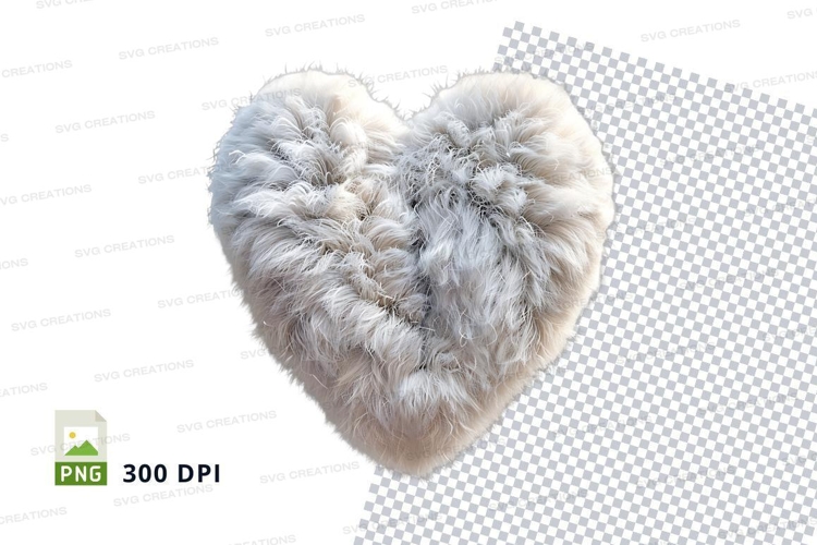 Handmade white knitted heart clipart PNG high resolution lov