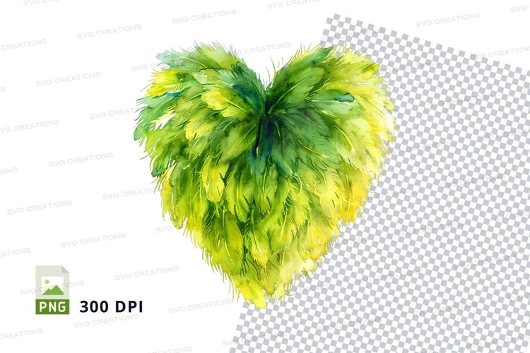 Green palm heart clipart PNG transparent love nature