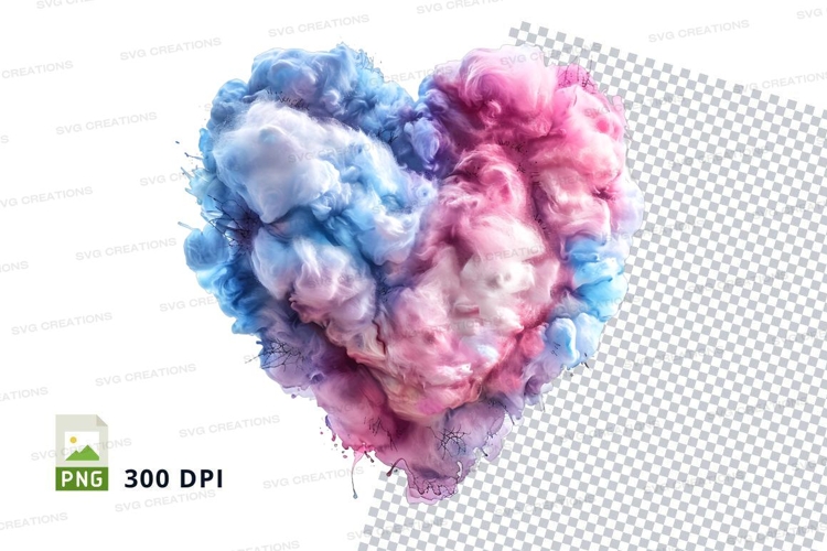 Colorful heart clipart PNG transparent background 300 DPI