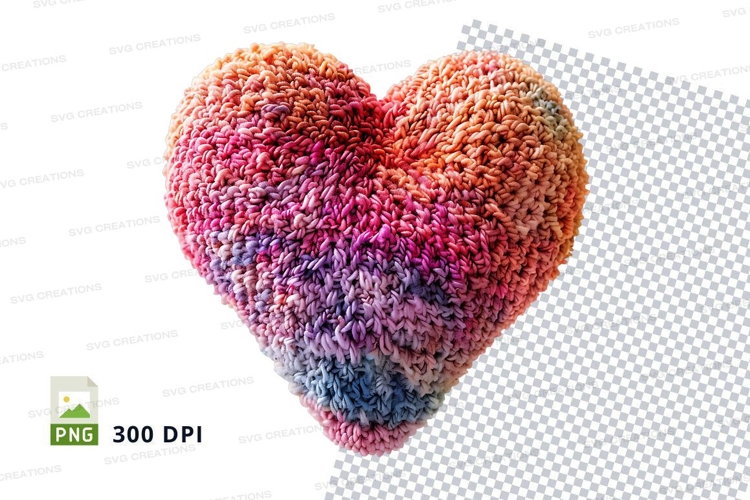 Handmade yarn heart clipart PNG high resolution love craft