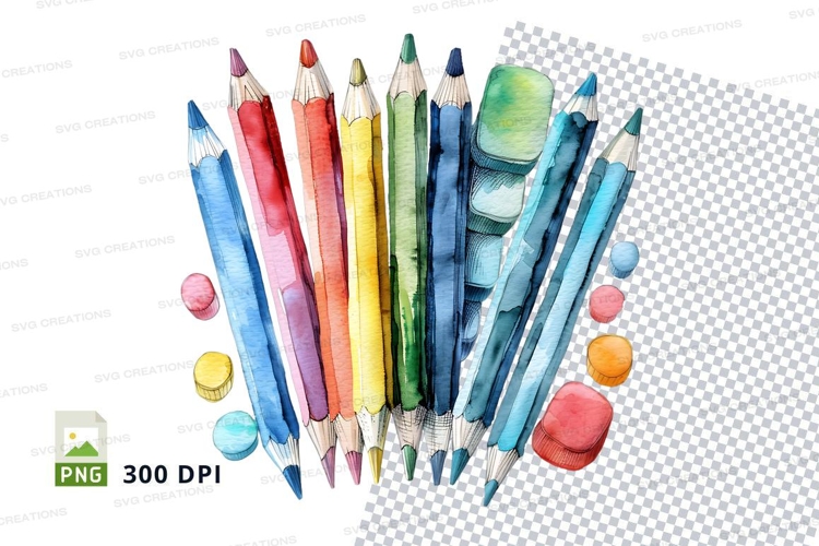 Colorful Pencils Clipart Image 3
