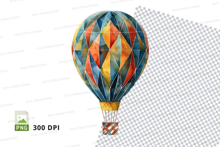 Colorful hot air balloon clipart flying in sky transparent P
