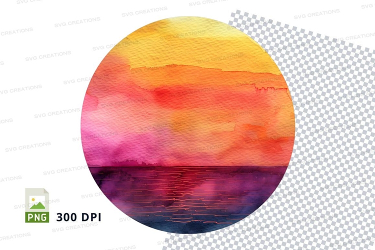 Vibrant sunset clipart PNG high resolution gradient sky