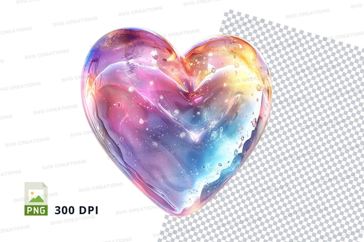 Colorful heart clipart glowing galaxy love symbol
