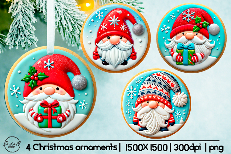 Christmas gnomes ornament sublimation designs