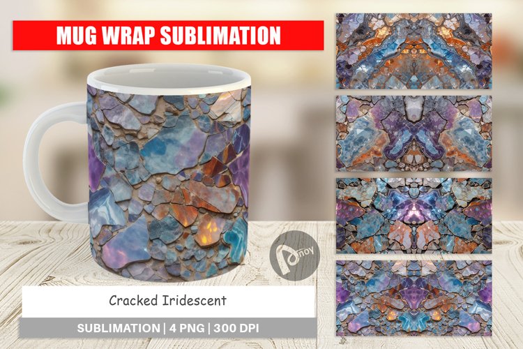Mug Wrap Design Cracked Iridescent