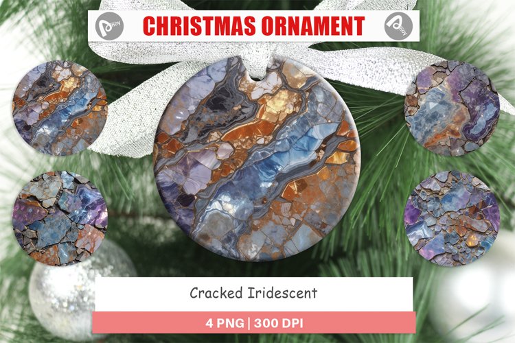 Christmas Ornaments Cracked Iridescent