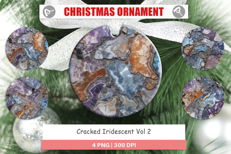 Christmas Ornaments Cracked Iridescent