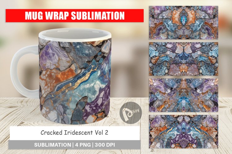 Mug Wrap Design Cracked Iridescent