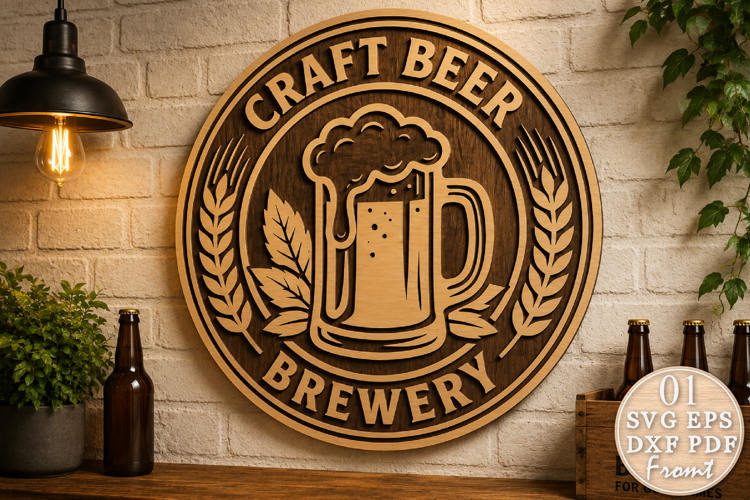 Craft Beer Brewery Sign Laser Cut SVG
