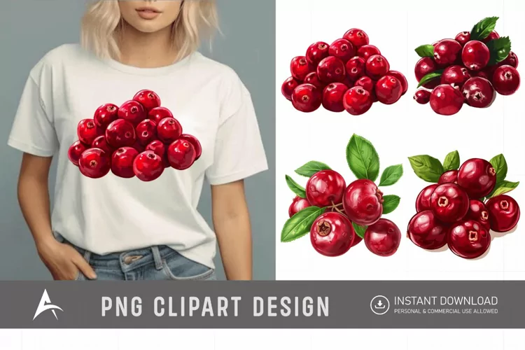 Watercolor Cranberry Clipart