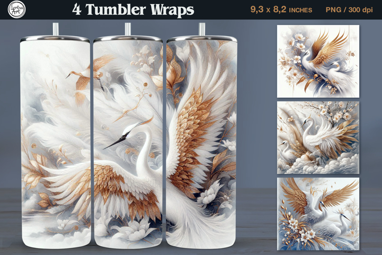 4 Crane Tumbler Sublimation, 20 oz Tumbler Wraps