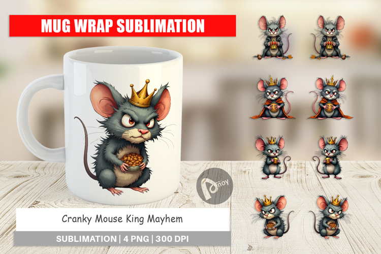 Mug Wrap Cranky Mouse King Mayhem