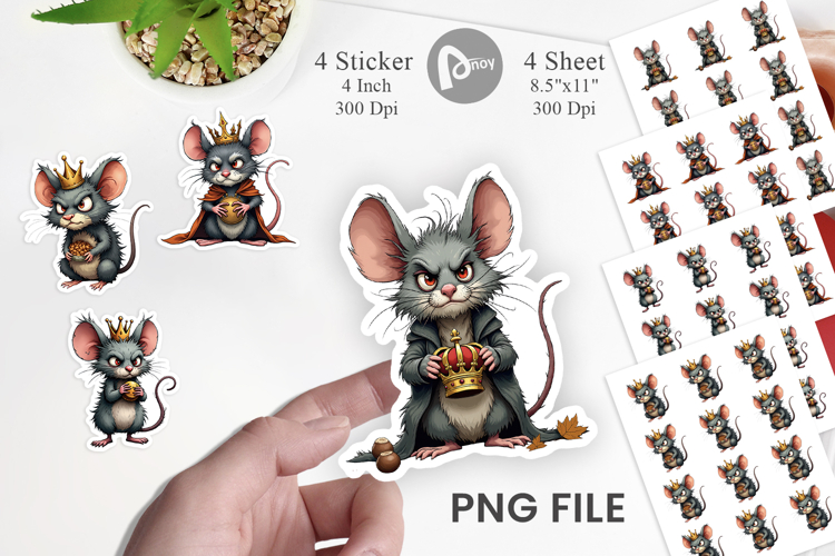 Cranky Mouse King Mayhem Sticker
