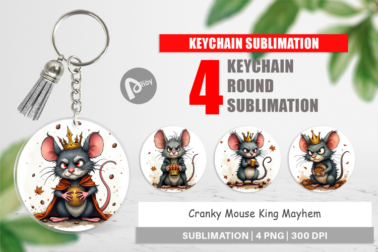 Keychain Cranky Mouse King Mayhem